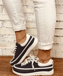 HT EN BLOOM | RUBY TOE CAP SNEAKERS BLACK New In Shoes