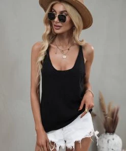 MY ESSENCE KNIT TANK - BLACK
