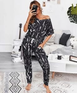 JUMARA LOUNGEWEAR SET - BLACK TIE DYE