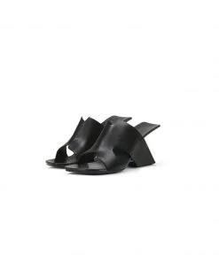 Jady Rose JADYROSE | GIVEN BLACK LEATHER OPEN TOE SLIDE NEW ARRIVALS