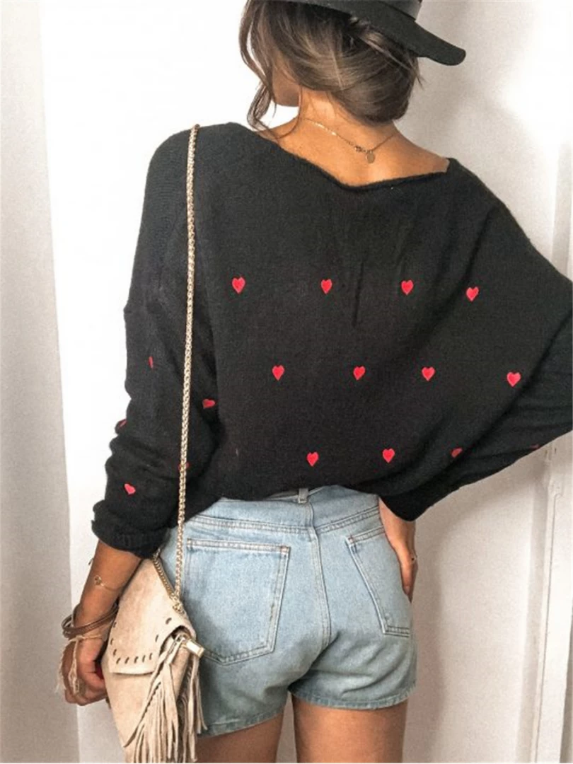 MY Smaibulun | Valentine Hearts Low V Neck Knit Sweater - Black NEW ARRIVALS 5 MY Smaibulun | Valentine Hearts Low V Neck Knit Sweater - Black NEW ARRIVALS