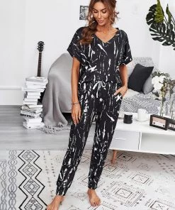 JUMARA LOUNGEWEAR SET - BLACK TIE DYE