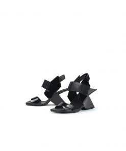 Jady Rose JADYROSE | TASH SLINGBACK BLACK LEATHER HEEL New In Shoes