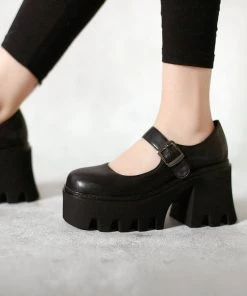 Jady Rose JadyRose | Classic Chunky Heel Platform Mary Jane - Black