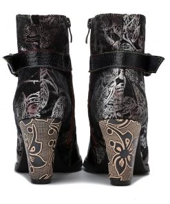 New In Shoes SOFFIA | Genuine Leather Chunky Golden Heel With Embroidered Silver Floral Heel Ankle Boots 17 New In Shoes SOFFIA | Genuine Leather Chunky Golden Heel With Embroidered Silver Floral Heel Ankle Boots