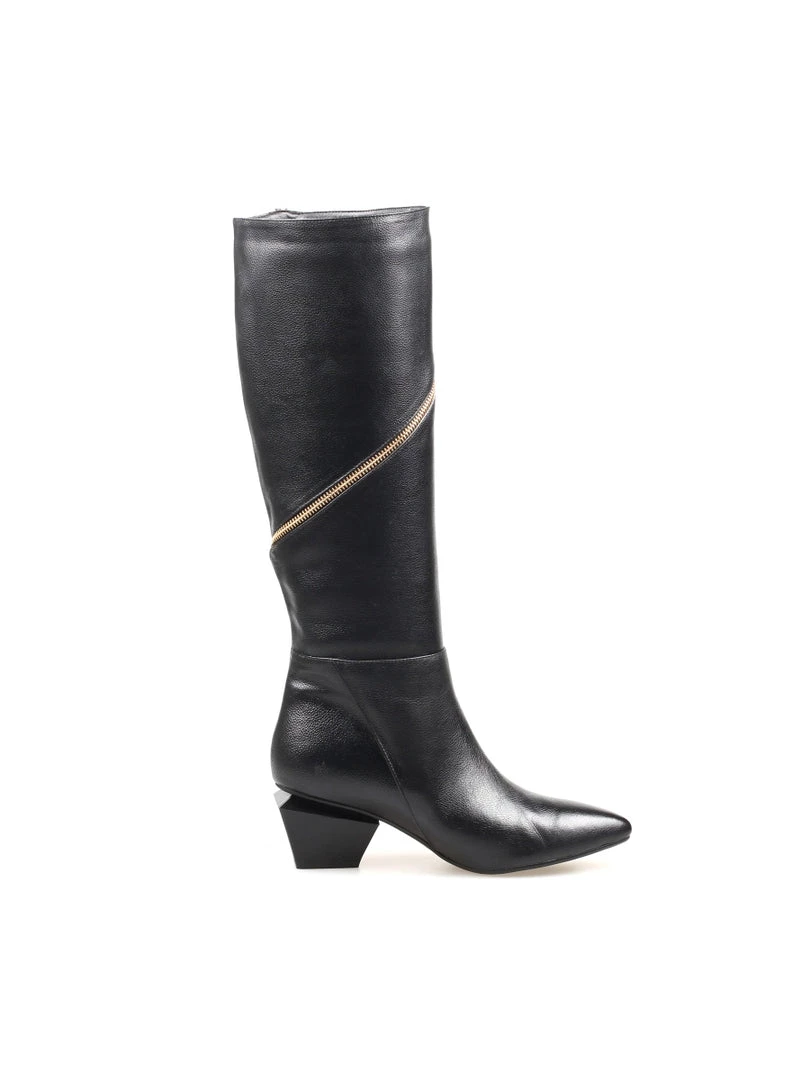 Jady Rose New In Shoes JadyRose | Black Round Side-Zip Knee-Hight Boot 5 Jady Rose New In Shoes JadyRose | Black Round Side-Zip Knee-Hight Boot