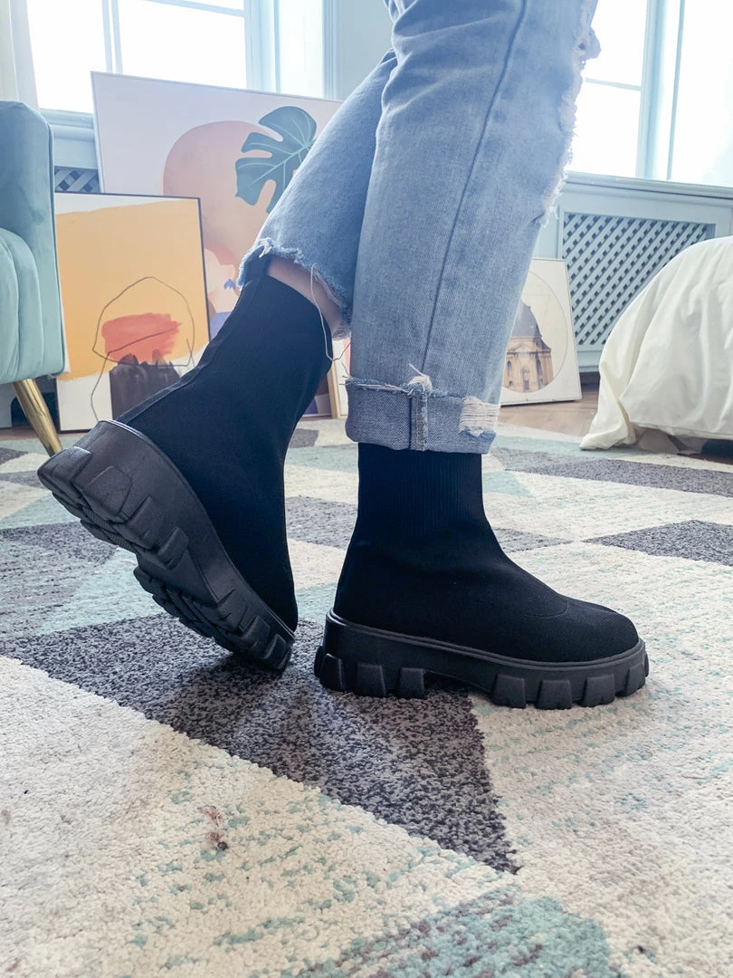 YL En Bloom | Black Ugly Sole Sock Boots 5 YL En Bloom | Black Ugly Sole Sock Boots