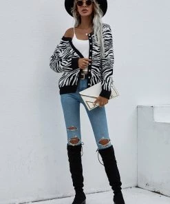 MY Smaibulun | Tiger Year Animal Patterned Knit Cardigan - Black NEW ARRIVALS