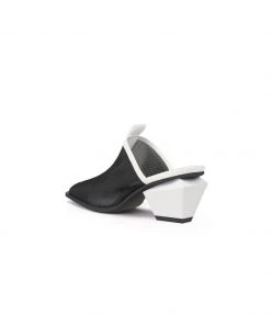 Jady Rose NEW ARRIVALS JadyRose | Geometry Block Point Toe Mid Heel Mules - Black