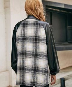 YBL Smaibulun | Plaid Contrast-Sleeve Shirt Jacket New In Clothing 14 YBL Smaibulun | Plaid Contrast-Sleeve Shirt Jacket New In Clothing