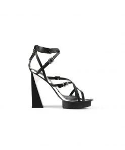 Jady Rose JadyRose | Acute Triangle Heel Genuine Leather Strap Heel - Black 11 Jady Rose JadyRose | Acute Triangle Heel Genuine Leather Strap Heel - Black