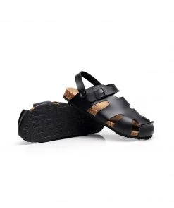 GLF NEW ARRIVALS Maibulun | Black Cut Out Slingback Sandals