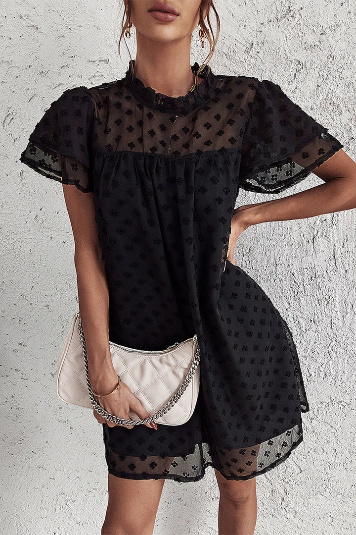 DY LOIDA Swiss Dot Tunic Dress - Black New In Clothing 5 DY LOIDA Swiss Dot Tunic Dress - Black New In Clothing