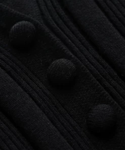 MY Smaibulun | TAMIA Bell Cuff Knit Shirt Jacket - Black