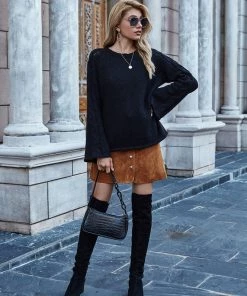 MY Smaibulun | PHYLLIS Oversized Sector Sleeve Knit Jumper - Black