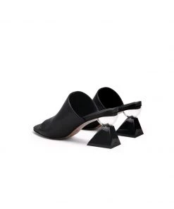 Jady Rose NEW ARRIVALS JadyRose | Triangular-Heel Leather Mule - Black