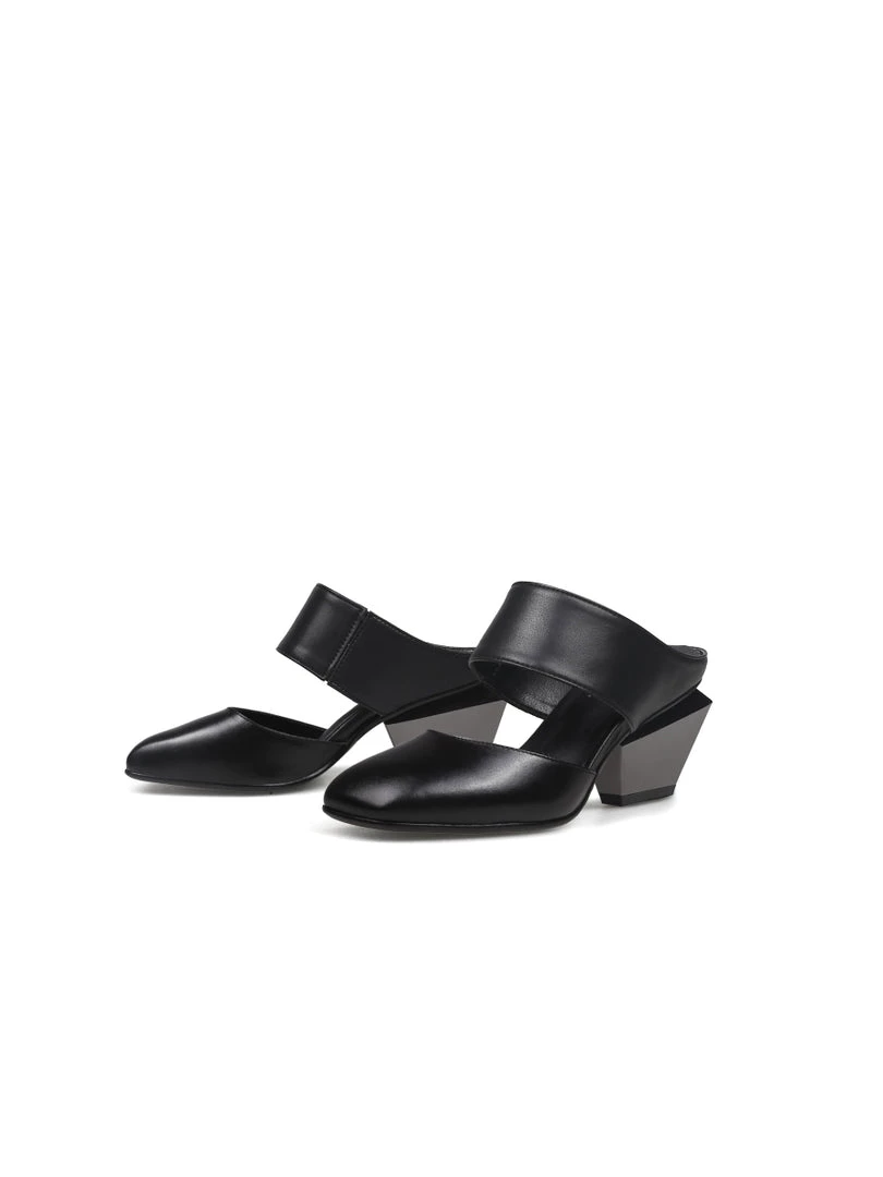 Jady Rose JadyRose | TINA Geometric Heel Black Leather Sandal New In Shoes 6 Jady Rose JadyRose | TINA Geometric Heel Black Leather Sandal New In Shoes