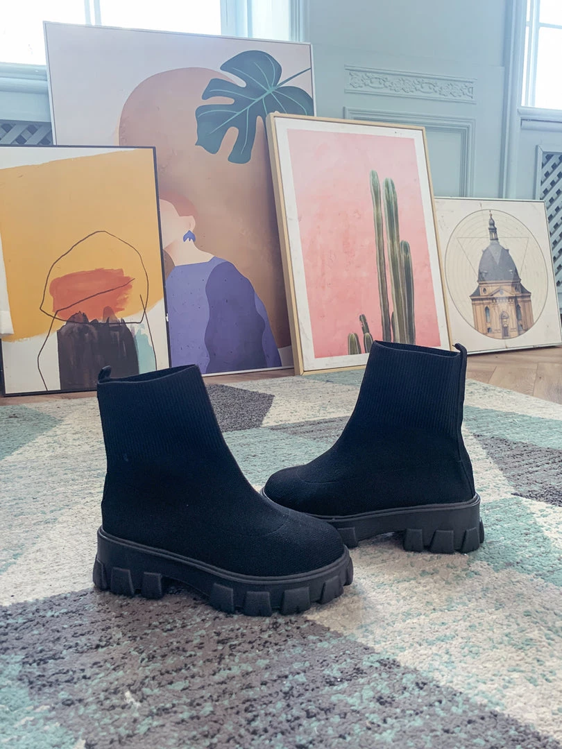 YL En Bloom | Black Ugly Sole Sock Boots 6 YL En Bloom | Black Ugly Sole Sock Boots