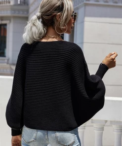 MY Smaibulun | GISELE Lantern Sleeve Tighten Cuff Knit Top - Black