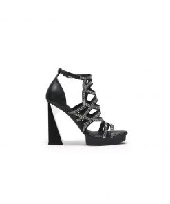Jady Rose JADYROSE | SASS RHINESTONE CUT OUT BLACK HEEL
