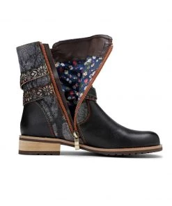 SOFFIA | Genuine Leather Gold Floral Embossed Strap Moto Boots 16 SOFFIA | Genuine Leather Gold Floral Embossed Strap Moto Boots