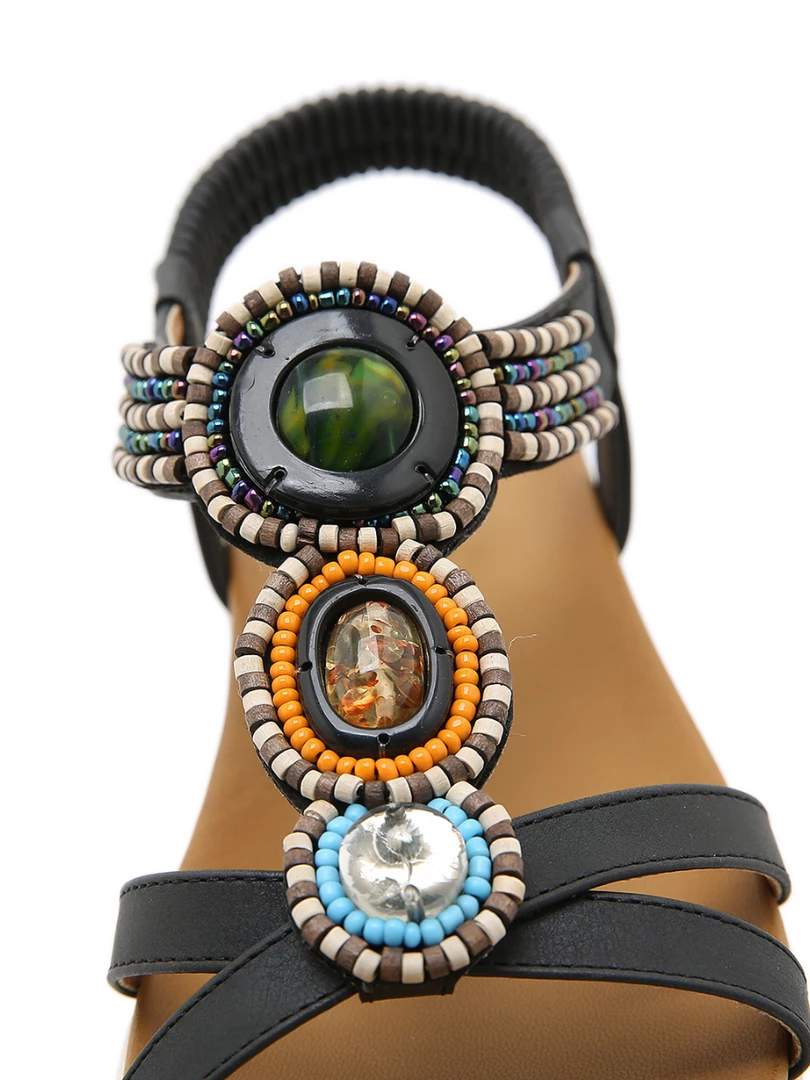 SIKETU | BLACK STONE-EMBELLISHED SANDAL NEW ARRIVALS 6 SIKETU | BLACK STONE-EMBELLISHED SANDAL NEW ARRIVALS