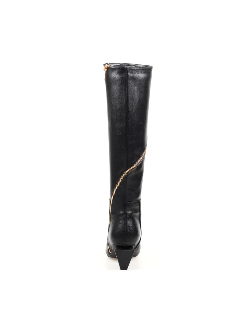 Jady Rose New In Shoes JadyRose | Black Round Side-Zip Knee-Hight Boot 6 Jady Rose New In Shoes JadyRose | Black Round Side-Zip Knee-Hight Boot