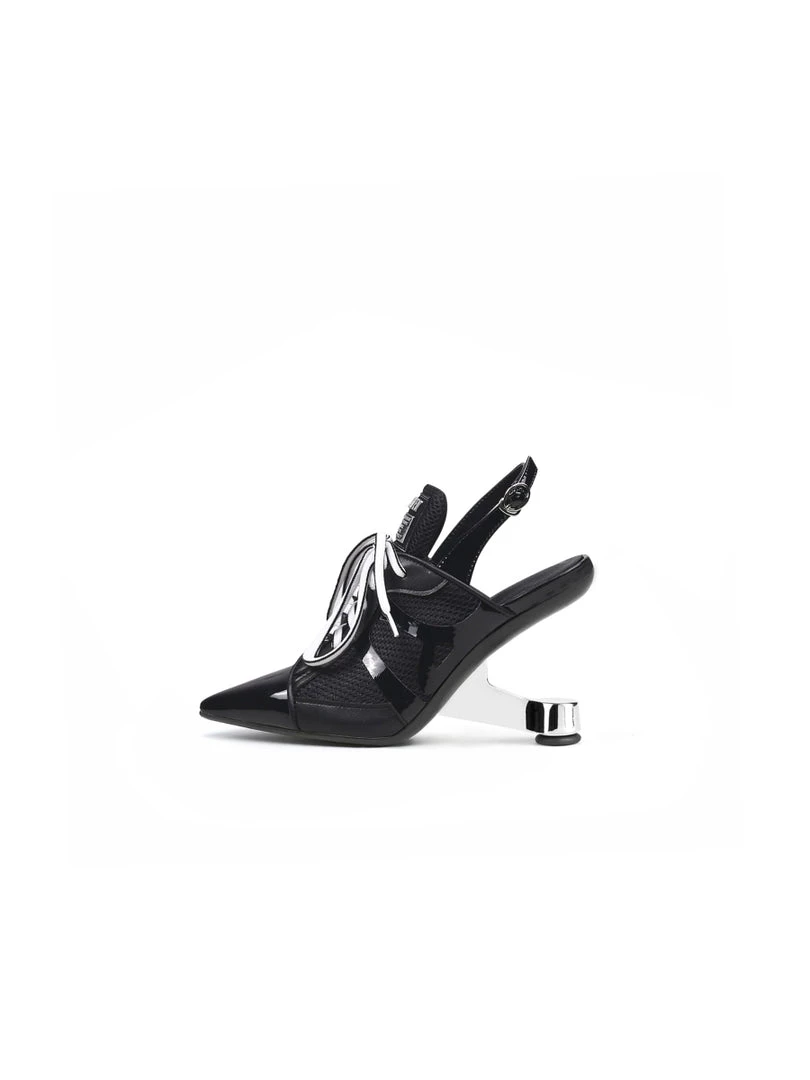 Jady Rose New In Shoes JadyRose | Calculated Tongue Black Leather Slingback 6 Jady Rose New In Shoes JadyRose | Calculated Tongue Black Leather Slingback