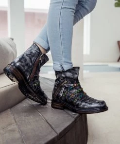 SOFFIA | Genuine Leather Rainbow Stitch Floral Embossed Ankle Boots NEW ARRIVALS 17 SOFFIA | Genuine Leather Rainbow Stitch Floral Embossed Ankle Boots NEW ARRIVALS
