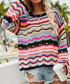 MY Smaibulun Doll | MARMO Zig Zag Crochet Knit Top - Black