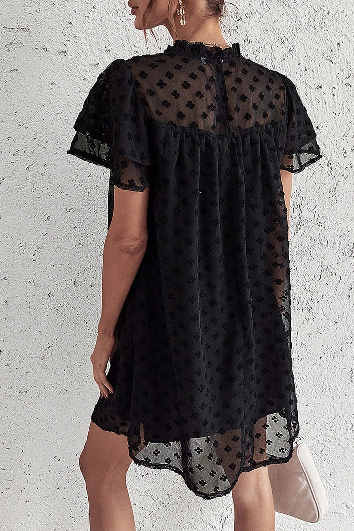 DY LOIDA Swiss Dot Tunic Dress - Black New In Clothing 6 DY LOIDA Swiss Dot Tunic Dress - Black New In Clothing