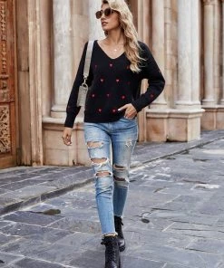 MY Smaibulun | Valentine Hearts Low V Neck Knit Sweater - Black NEW ARRIVALS 13 MY Smaibulun | Valentine Hearts Low V Neck Knit Sweater - Black NEW ARRIVALS