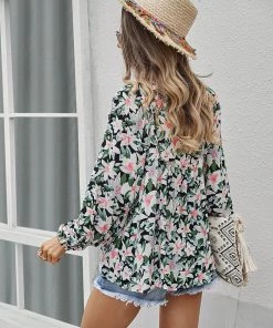 DY DUA LIPA FLORAL TOP - BLACK NEW ARRIVALS