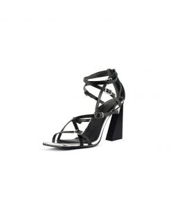 Jady Rose JadyRose | CHARLI Black Cross Straps Leather Heel 12 Jady Rose JadyRose | CHARLI Black Cross Straps Leather Heel