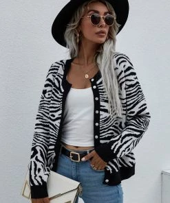 MY Smaibulun | Tiger Year Animal Patterned Knit Cardigan - Black NEW ARRIVALS