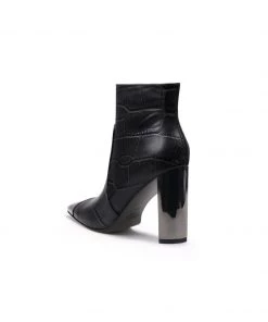 Jady Rose New In Shoes JadyRose | Black Amalee Croc-Embossed Leather Bootie 10 Jady Rose New In Shoes JadyRose | Black Amalee Croc-Embossed Leather Bootie