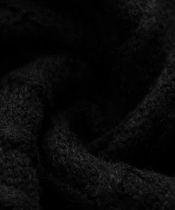 MY Smaibulun | Black Shoulder Cut-Out Knit Sweater