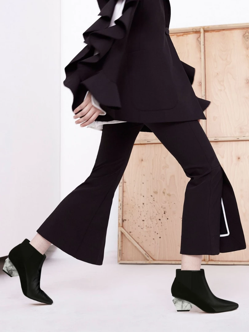 Jady Rose JadyRose | Structural-Heel Leather Bootie - Black 2 Jady Rose JadyRose | Structural-Heel Leather Bootie - Black