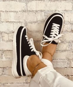 HT EN BLOOM | RUBY TOE CAP SNEAKERS BLACK New In Shoes