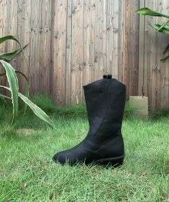 YL En Bloom | Black Pull-Tab Cowboy Knee Boots 14 YL En Bloom | Black Pull-Tab Cowboy Knee Boots