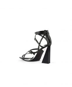 Jady Rose JadyRose | CHARLI Black Cross Straps Leather Heel 13 Jady Rose JadyRose | CHARLI Black Cross Straps Leather Heel
