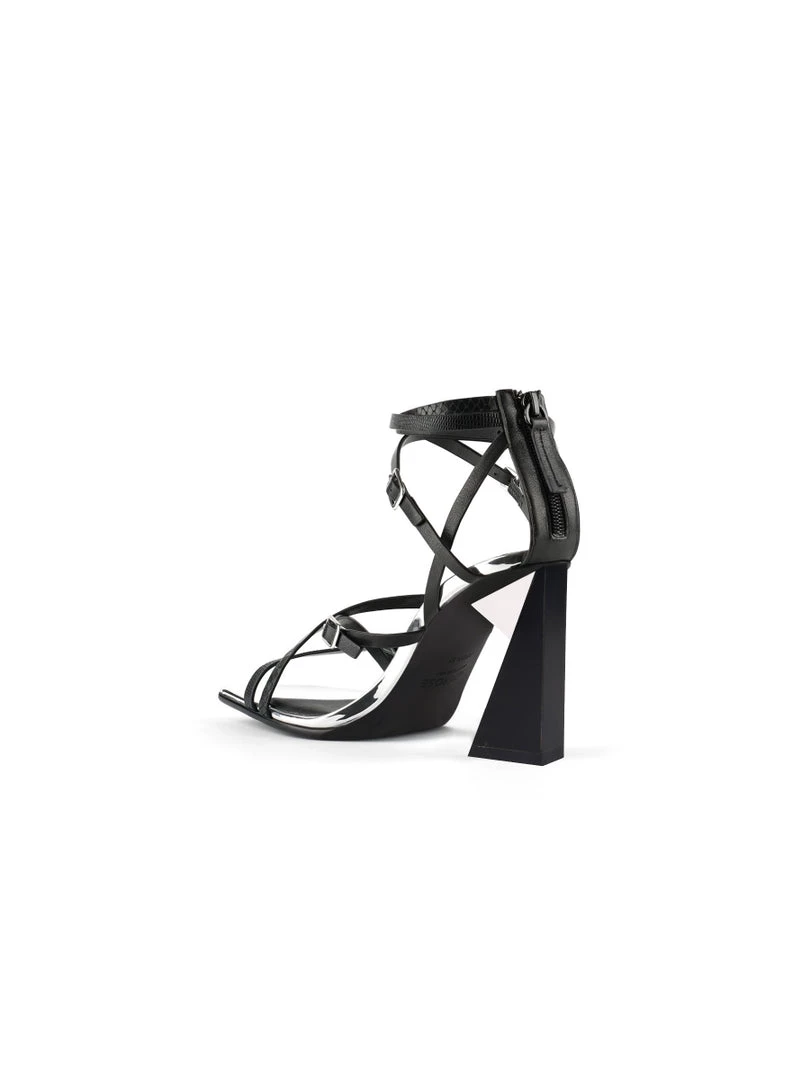 Jady Rose JadyRose | CHARLI Black Cross Straps Leather Heel 7 Jady Rose JadyRose | CHARLI Black Cross Straps Leather Heel