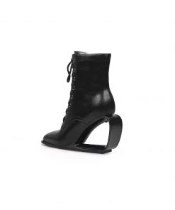 Jady Rose JadyRose | Elevator Wedge-Heel Shoelace Back Leather Boot