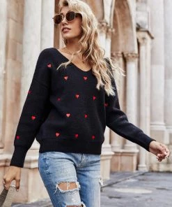 MY Smaibulun | Valentine Hearts Low V Neck Knit Sweater - Black NEW ARRIVALS 14 MY Smaibulun | Valentine Hearts Low V Neck Knit Sweater - Black NEW ARRIVALS