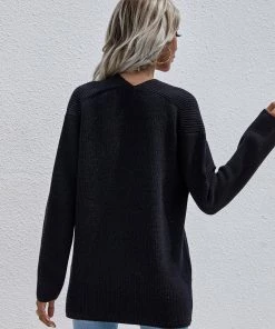 MY Smaibulun | Black Marjorie V-neck Knit Sweater