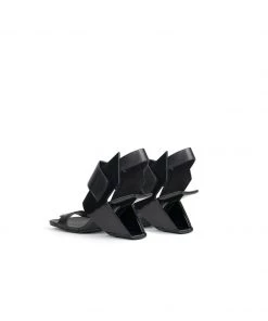 Jady Rose JADYROSE | TASH SLINGBACK BLACK LEATHER HEEL New In Shoes