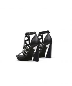 Jady Rose JADYROSE | SASS RHINESTONE CUT OUT BLACK HEEL