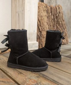 XH SMAIBULUN UGG™ | Ribbon Back Double-Bow Suede Boots New In Shoes