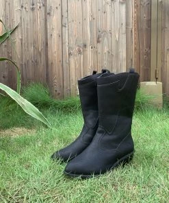 YL En Bloom | Black Pull-Tab Cowboy Knee Boots 15 YL En Bloom | Black Pull-Tab Cowboy Knee Boots