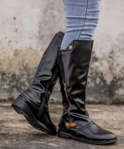 AL New In Shoes En Bloom | Side-Pocket Slouchy Long Boot - Black